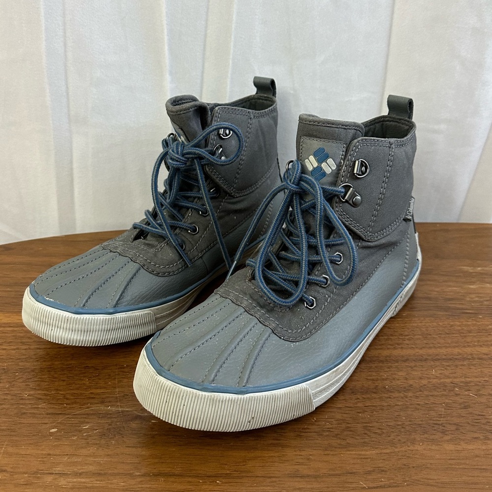 Gray/Blue Columbia Waterproof rain shoes size 9